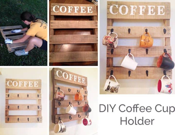DIY Pallet Coffee Cup Holder Our Home Sweet Home