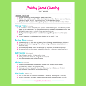 Holiday Speed Cleaning Checklist